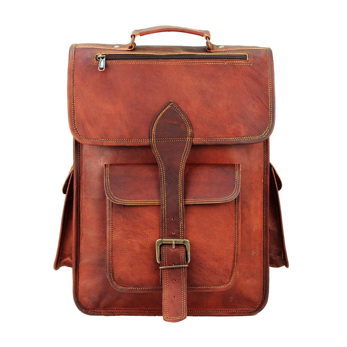 Vintage Leather Laptop Backpack