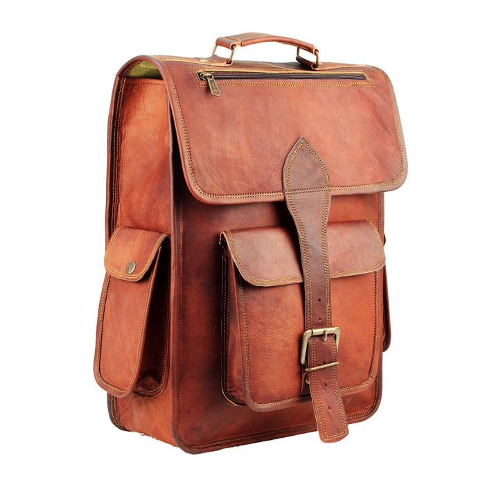 Vintage Leather Laptop Backpack