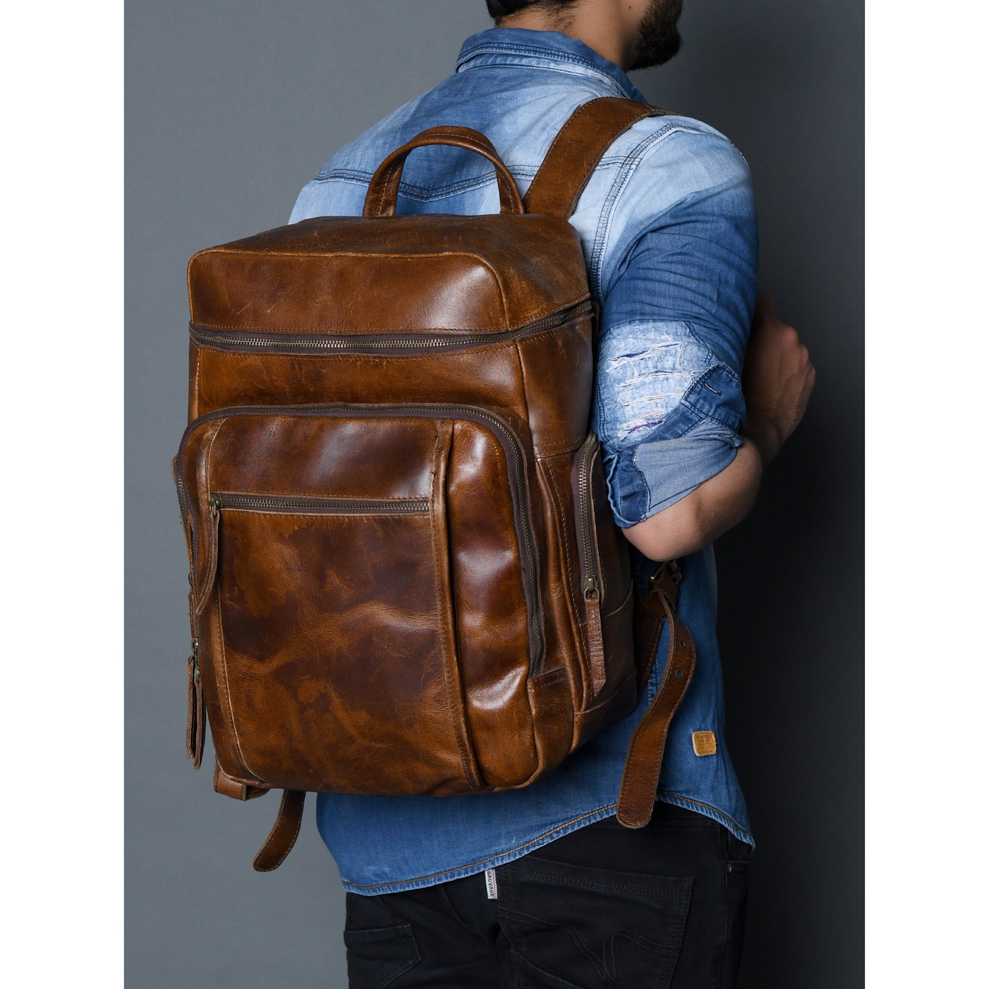 Bison Leather Backpack