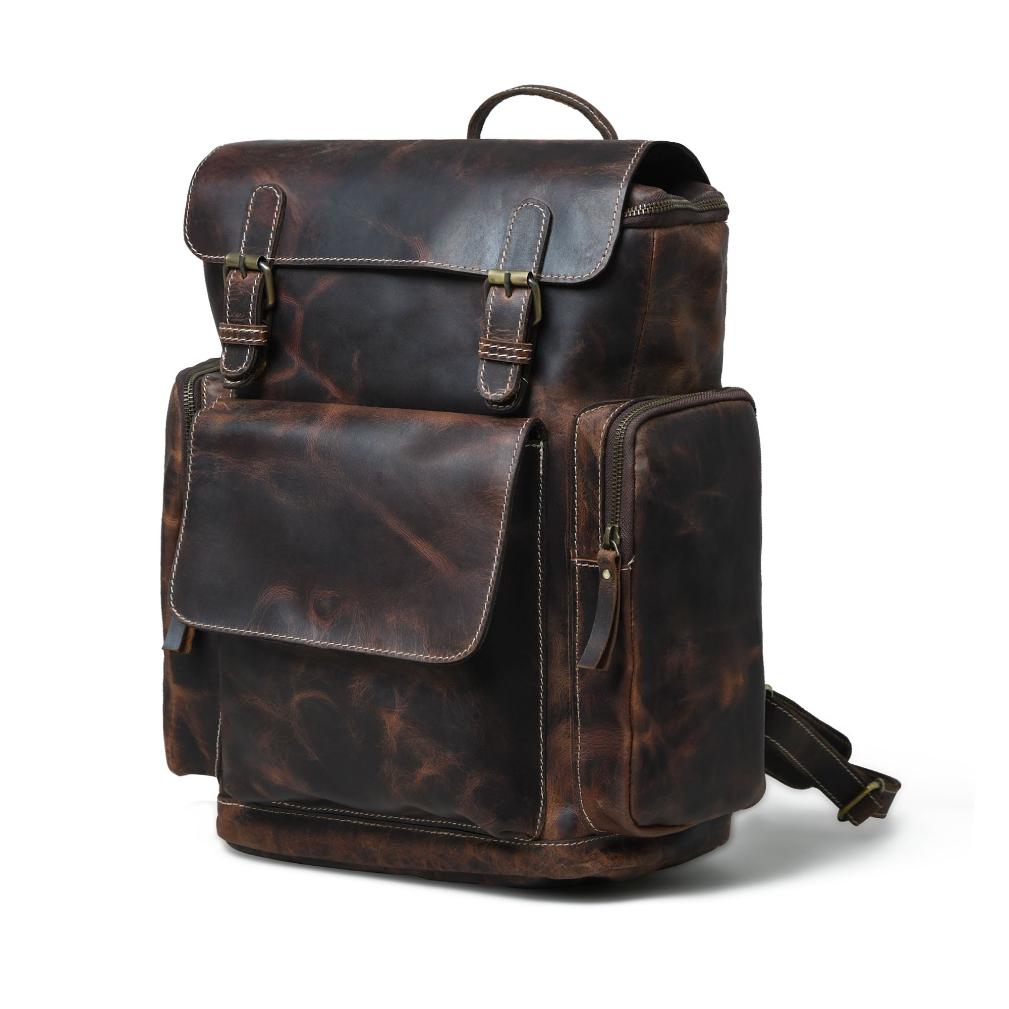 Rucksack Brown Leather Backpack