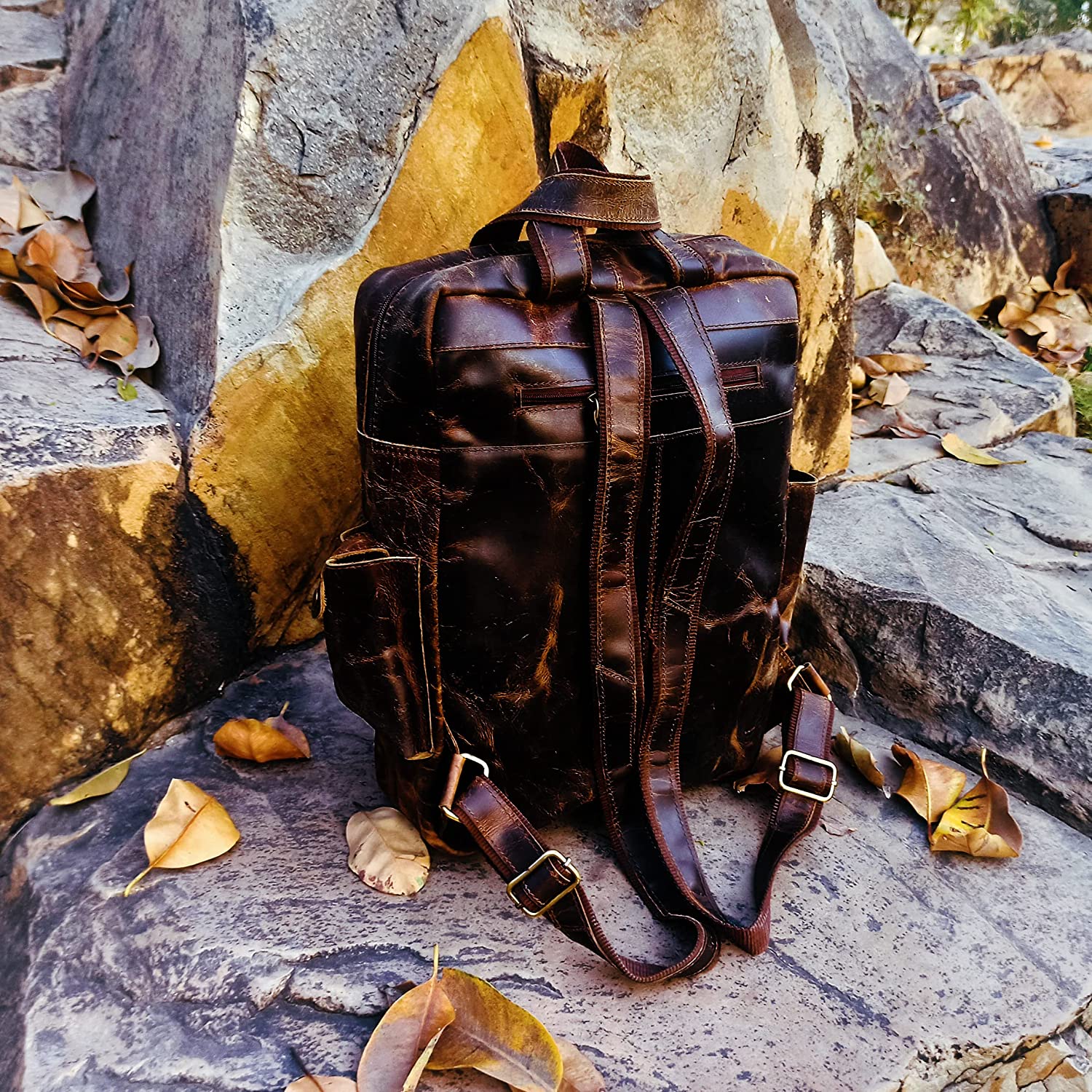 Vintage Buffalo Leather Backpack