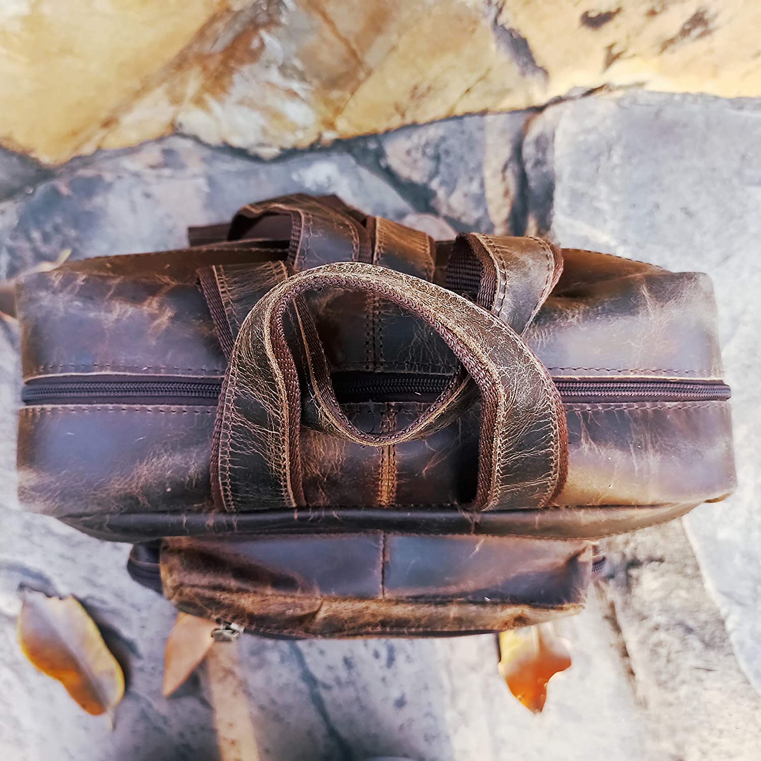Vintage Buffalo Leather Backpack