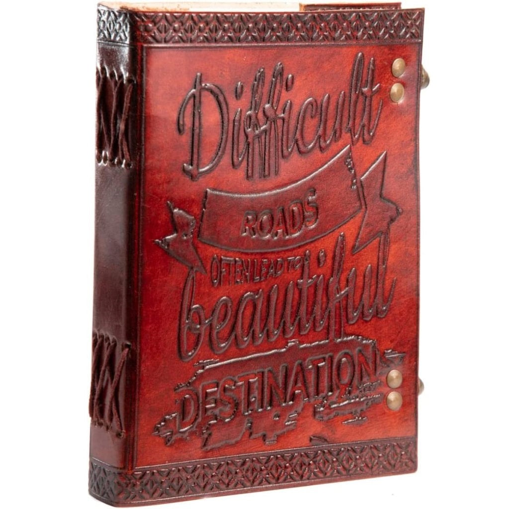 Leather Antique Dificult Road Journal